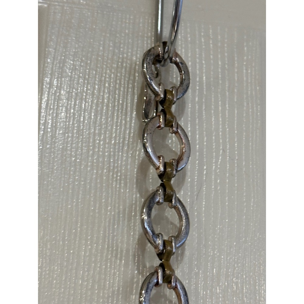 Vintage Liz Claiborne Silver Tone Oval Link Long Adjustable Chain Belt Necklace